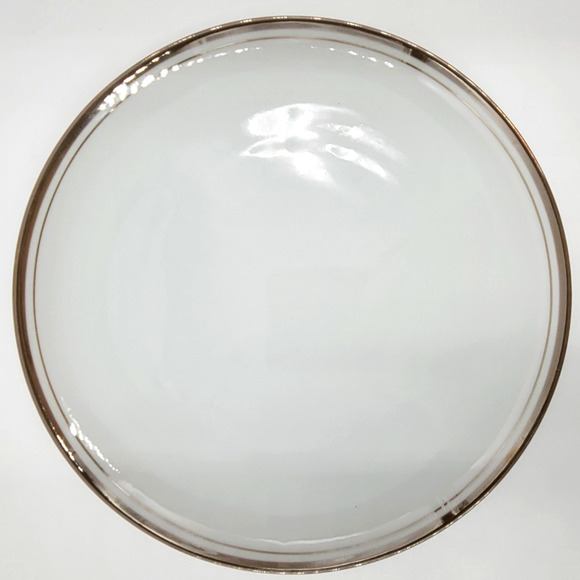 Royalton China Set of 2 Luncheon Plates 9.25" White Gold Trim Translucent - Picture 7 of 8